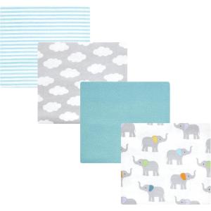 imageHudson Baby Unisex Baby Cotton Flannel Receiving Blankets Sweet Bakery One SizeTeal Elephant