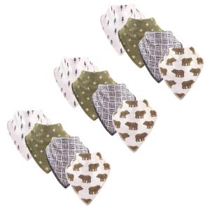 imageHudson Baby Unisex Baby Cotton Fleece Bandana Bibs Bears 12Pack One SizeBears 12pack