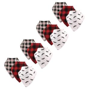 imageHudson Baby Unisex Baby Cotton Fleece Bandana Bibs Bears 12Pack One SizeMustache 12pack