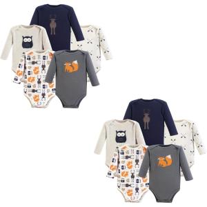 imageHudson Baby Unisex Baby Cotton LongSleeve BodysuitsForest 10piece