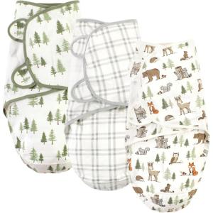 imageHudson Baby Unisex Baby Cotton Swaddle WrapForest Animals