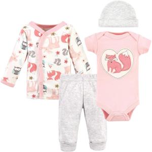 imageHudson Baby Unisex Baby Preemie Layette Set 4PiecePink Fox