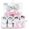imageHudson Baby Baby Girls 12pc Headband and Socks SetPink Gray Pink Sequin