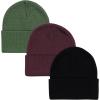 imageHudson Baby Unisex Baby 6pc Knit Cuffed Beanie Dark Pink Cream Black YouthGreen Burgundy Bijou Blue