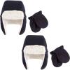 imageHudson Baby Cozy Warm Toddler Hat and Mitten SetNavy Fleece