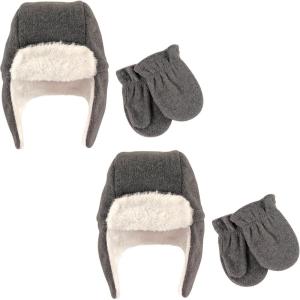 imageHudson Baby Cozy Warm Toddler Hat and Mitten SetCharcoal Fleece