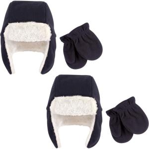 imageHudson Baby Cozy Warm Toddler Hat and Mitten SetNavy Fleece