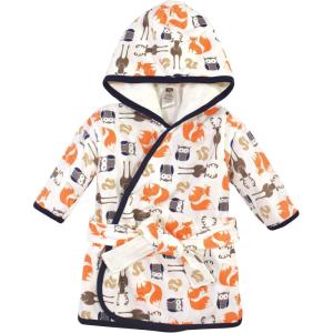 imageHudson Baby Unisex Baby Cotton Rich BathrobeBoy Forest