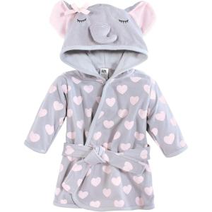 imageHudson Baby Unisex Baby Cotton Rich BathrobeGray Pink Elephant