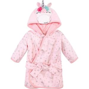 imageHudson Baby Unisex Baby Cotton Rich BathrobePink Unicorn
