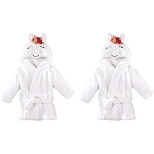 imageHudson Baby Unisex Baby Plush Animal Face Bathrobe Christmas Unicorn 09 Months Pack of 2