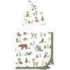 imageHudson Baby Unisex Baby Gown Swaddle Blanket and Cap or Headband 06 MonthsForest Animals