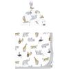 imageHudson Baby Unisex Baby Gown Swaddle Blanket and Cap or Headband 06 MonthsModern Neutral Safari