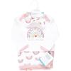imageHudson Baby Unisex Baby Gown Swaddle Blanket and Cap or Headband 06 MonthsModern Rainbow