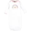 imageHudson Baby Unisex Baby Gown Swaddle Blanket and Cap or Headband 06 MonthsModern Rainbow