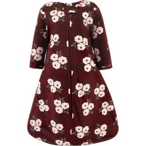 imageHudson Baby Unisex Baby Long Sleeve Plush Faux Fur Sleeping Bag Wearable BlanketBurgundy Floral