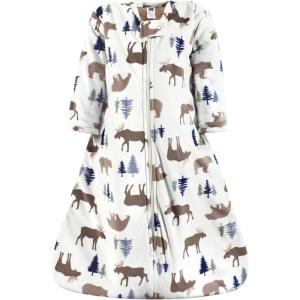 imageHudson Baby Unisex Baby Long Sleeve Plush Faux Fur Sleeping Bag Wearable BlanketMoose Bear
