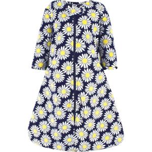 imageHudson Baby Unisex Baby Long Sleeve Plush Faux Fur Sleeping Bag Wearable BlanketNavy Daisy
