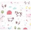 imageHudson Baby Unisex Baby Cotton Flannel Receiving Blankets Bundle Mustache Hat One SizeGirl Farm Animals