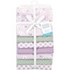 imageHudson Baby Unisex Baby Cotton Flannel Receiving Blankets Bundle Mustache Hat One SizePurple Dainty Floral