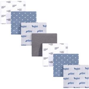 imageHudson Baby Unisex Baby Cotton Flannel Receiving Blankets Bundle Mustache Hat One SizeAirplanes Helicopters