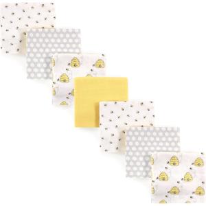 imageHudson Baby Unisex Baby Cotton Flannel Receiving Blankets Bundle Mustache Hat One SizeBee