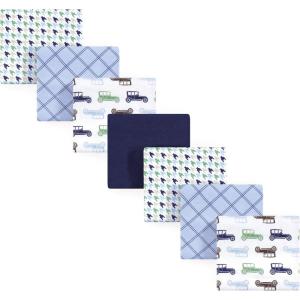 imageHudson Baby Unisex Baby Cotton Flannel Receiving Blankets Bundle Mustache Hat One SizeBlue Cars
