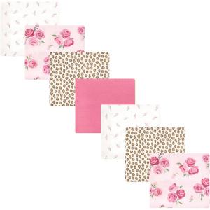 imageHudson Baby Unisex Baby Cotton Flannel Receiving Blankets Bundle Mustache Hat One SizeBlush Rose