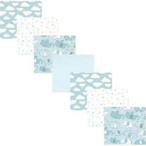 imageHudson Baby Unisex Baby Cotton Flannel Receiving Blankets Bundle Mustache Hat One SizeBoy New Elephant