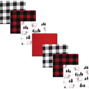 imageHudson Baby Unisex Baby Cotton Flannel Receiving Blankets Bundle Mustache Hat One SizeBuffalo Plaid Bear