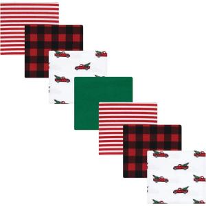 imageHudson Baby Unisex Baby Cotton Flannel Receiving Blankets Bundle Mustache Hat One SizeChristmas Tree Truck