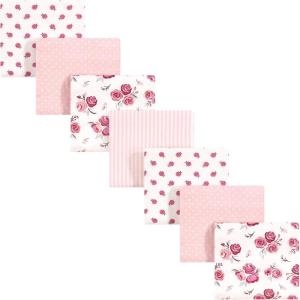 imageHudson Baby Unisex Baby Cotton Flannel Receiving Blankets Bundle Mustache Hat One SizeCream Rose