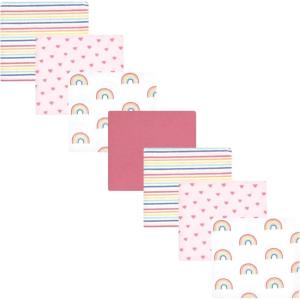 imageHudson Baby Unisex Baby Cotton Flannel Receiving Blankets Bundle Mustache Hat One SizeCreative Rainbow