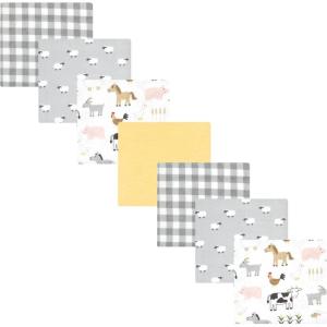 imageHudson Baby Unisex Baby Cotton Flannel Receiving Blankets Bundle Mustache Hat One SizeCute Farm