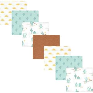 imageHudson Baby Unisex Baby Cotton Flannel Receiving Blankets Bundle Mustache Hat One SizeDesert Cactus