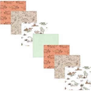 imageHudson Baby Unisex Baby Cotton Flannel Receiving Blankets Bundle Mustache Hat One SizeDinosaur Adventures
