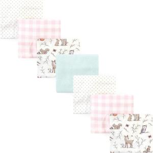 imageHudson Baby Unisex Baby Cotton Flannel Receiving Blankets Bundle Mustache Hat One SizeEnchanted Forest