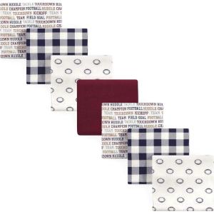 imageHudson Baby Unisex Baby Cotton Flannel Receiving Blankets Bundle Mustache Hat One SizeFootball