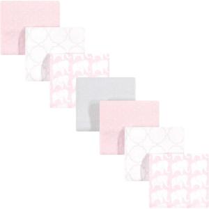 imageHudson Baby Unisex Baby Cotton Flannel Receiving Blankets Bundle Mustache Hat One SizeGirl Elephant