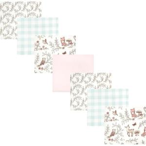 imageHudson Baby Unisex Baby Cotton Flannel Receiving Blankets Bundle Mustache Hat One SizeGirl Woodland Pals