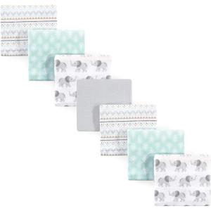 imageHudson Baby Unisex Baby Cotton Flannel Receiving Blankets Bundle Mustache Hat One SizeGray Elephant