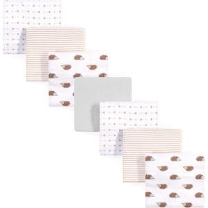 imageHudson Baby Unisex Baby Cotton Flannel Receiving Blankets Bundle Mustache Hat One SizeHedgehog