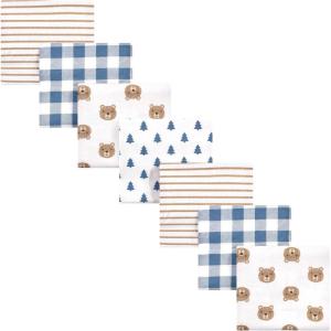 imageHudson Baby Unisex Baby Cotton Flannel Receiving Blankets Bundle Mustache Hat One SizeLittle Bear