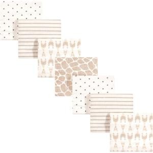 imageHudson Baby Unisex Baby Cotton Flannel Receiving Blankets Bundle Mustache Hat One SizeNeutral Giraffe