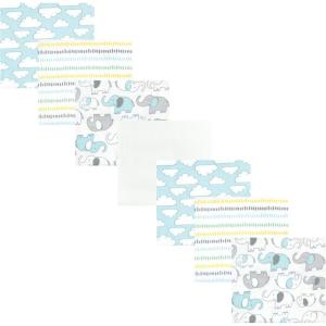 imageHudson Baby Unisex Baby Cotton Flannel Receiving Blankets Bundle Mustache Hat One SizeNeutral New Elephant
