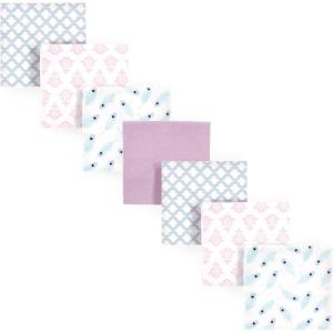 imageHudson Baby Unisex Baby Cotton Flannel Receiving Blankets Bundle Mustache Hat One SizePeacock Feather