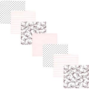 imageHudson Baby Unisex Baby Cotton Flannel Receiving Blankets Bundle Mustache Hat One SizePink Bows