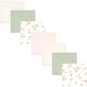 imageHudson Baby Unisex Baby Cotton Flannel Receiving Blankets Bundle Mustache Hat One SizePink Dainty Floral