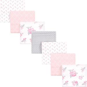 imageHudson Baby Unisex Baby Cotton Flannel Receiving Blankets Bundle Mustache Hat One SizePink Floral