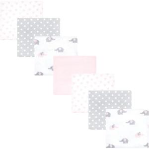 imageHudson Baby Unisex Baby Cotton Flannel Receiving Blankets Bundle Mustache Hat One SizePink Gray Elephant